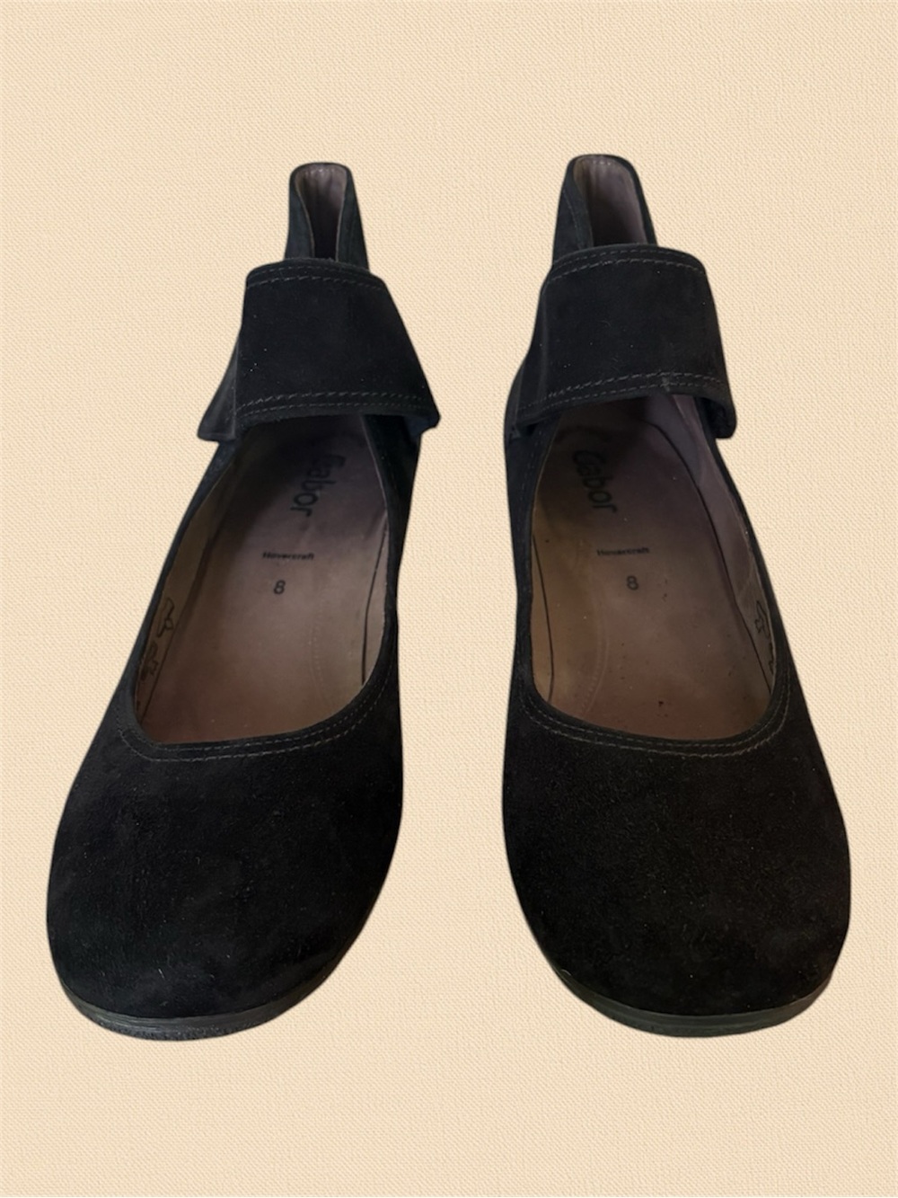Gabor Black Suede Mary Jane Heels | Size 8 | Made in Slovakia | Worn Twice